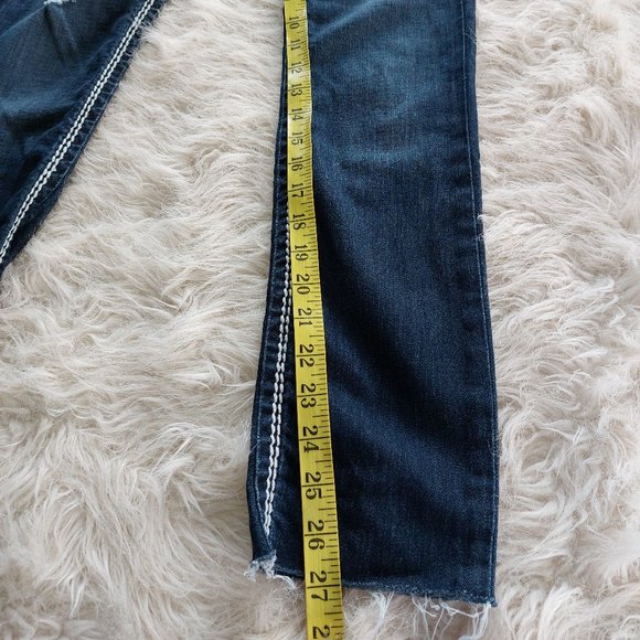 True Religion Skinny Distressed Thick Stitche Flapped Pockets Denim Jeans Siz 26 - Picture 8 of 12